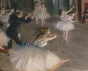 ドガ　舞台上でのバレエのリハーサル　写真